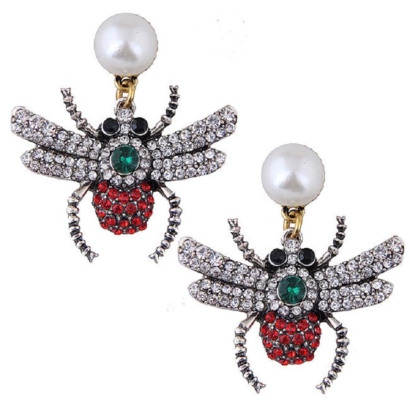 {$firm} {last pair} Jeweled Statement Fly Earrings - Picture 3 of 3